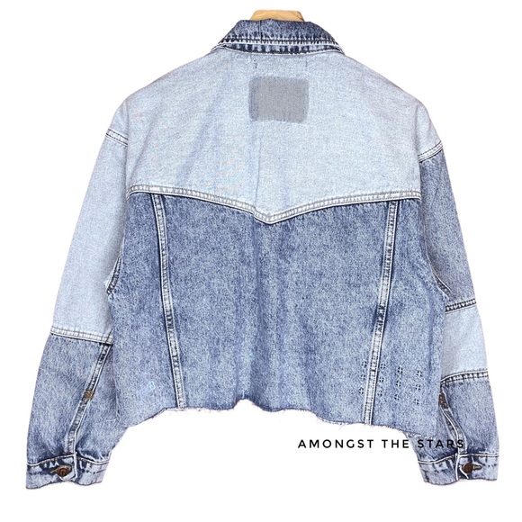 Ksubi Destiny Patchwork Lifetime Blue Cropped Denim Jacket - Picture 14 of 16
